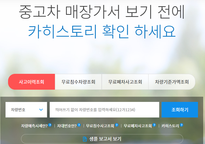 자동차 사고이력조회